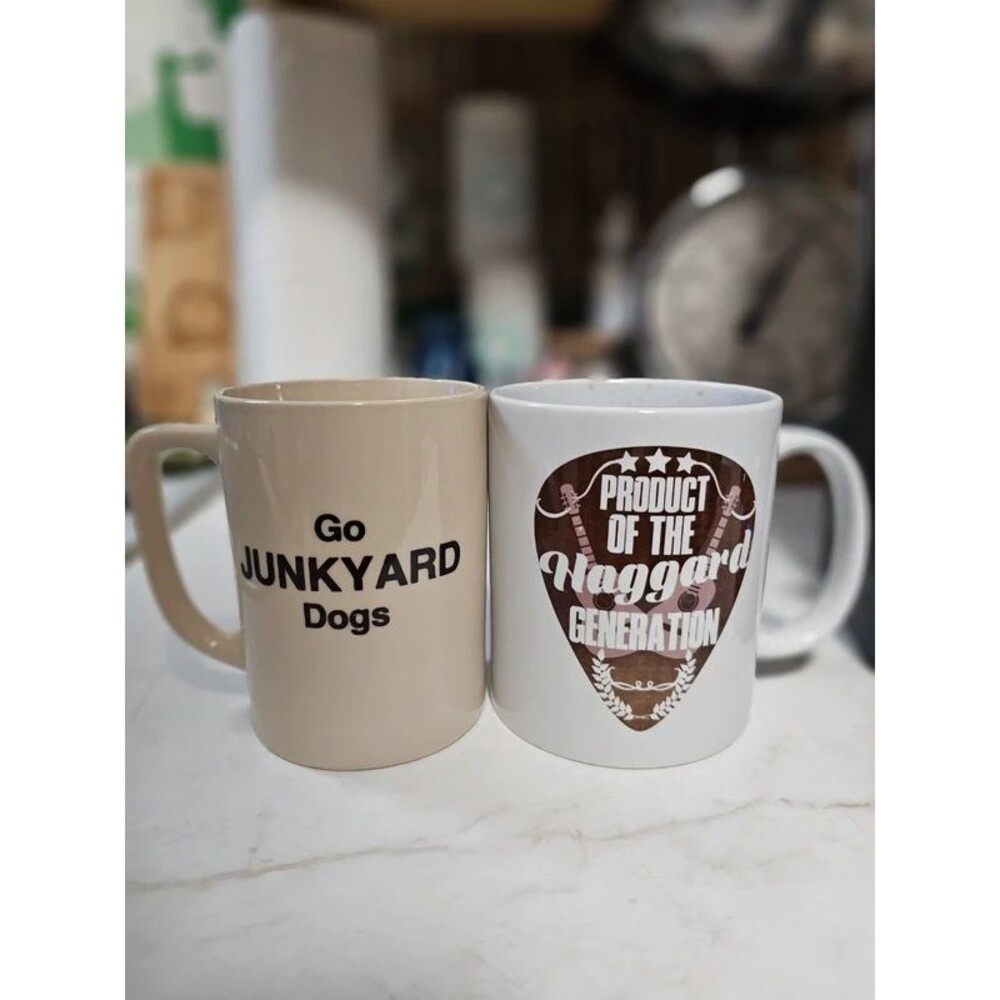 Merle Haggard Generation & Junkyard Dogs Coffee Mug Set Country Garage